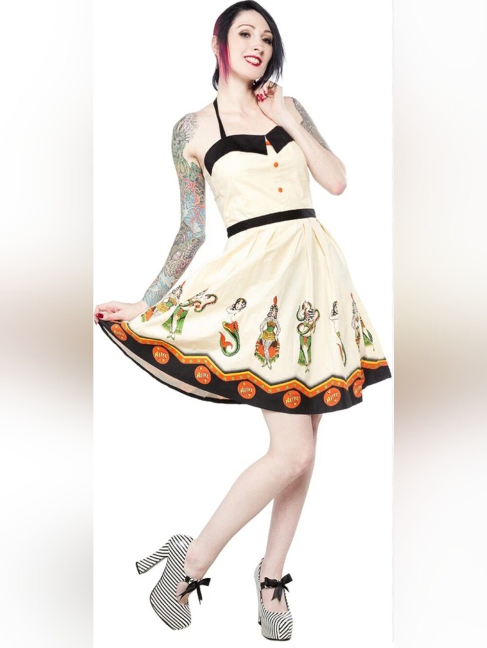 Sourpuss Spooksville Sideshow Dress, VGUC, Size M